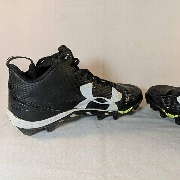 Under Armour Spine Fierce MC Black Mens 10 Football Cleats 1269740-001 White UA - Picture 9 of 15